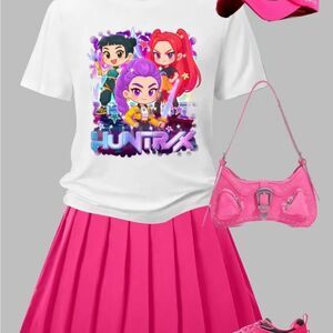 NEW Girls Huntrix KPop Demon Hunters Shirt & Skirt Set size 9Y